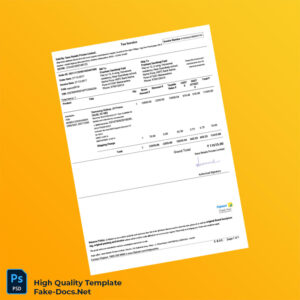 India Sane Retails Private Limited Invoice Template in Word and PDF formats