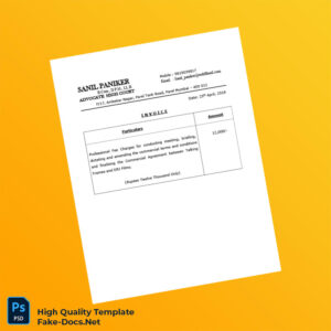 India Sanil Paniker Invoice Template in Word and PDF formats