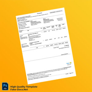 India Savan Retailers Private Limited Tax Invoice Template in Word and PDF formats 3 page