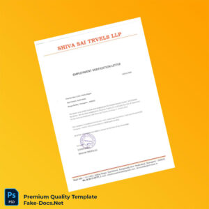 India Shiva Sai Travels LLP Employment Verification Letter Template (Word & PDF)