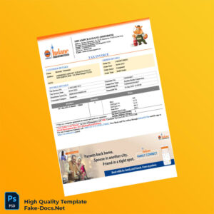 India Shyam Pur Indane Invoice Template in Word and PDF formats 2 page