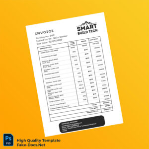 India Smart Build Tech Invoice Template in Word and PDF formats