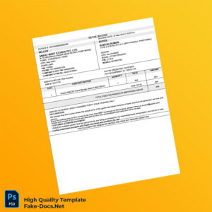 India Smart Mart Stores Pvt Ltd Invoice Template in Word and PDF formats