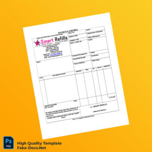 India Smart Refills Invoice Template in Word and PDF formats
