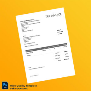 India Softech Trading Co Invoice Template in Word and PDF formats 2 page