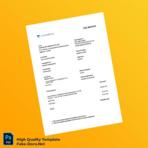 India Sorting Hat Solutions Pvt Ltd Tax Invoice Template in Word and PDF formats