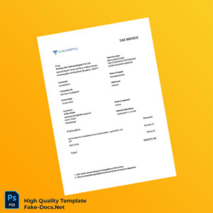 India Sorting Hat Technologies Pvt Ltd Tax Invoice Template in Word and PDF formats