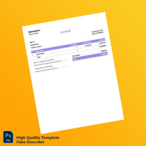 India Spaceplexx Invoice Template in Word and PDF formats
