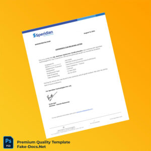 India Speridian Technologies Pvt Ltd Experience Cum Relieving Letter Template (Word & PDF)