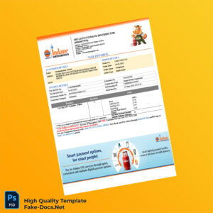 India Sri Lotus Indane Distributor Tax Invoice Template in Word and PDF formats 2 page