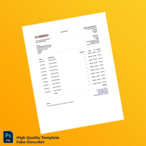 India Srisai Invoice Template in Word and PDF formats