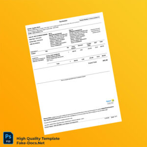 India Supplies World Tax Invoice Template in Word and PDF formats