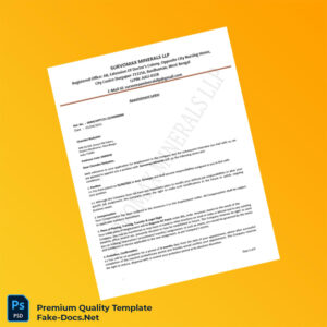 India Survomax Minerals LLP Appointment Letter Template (Word & PDF) 6 page