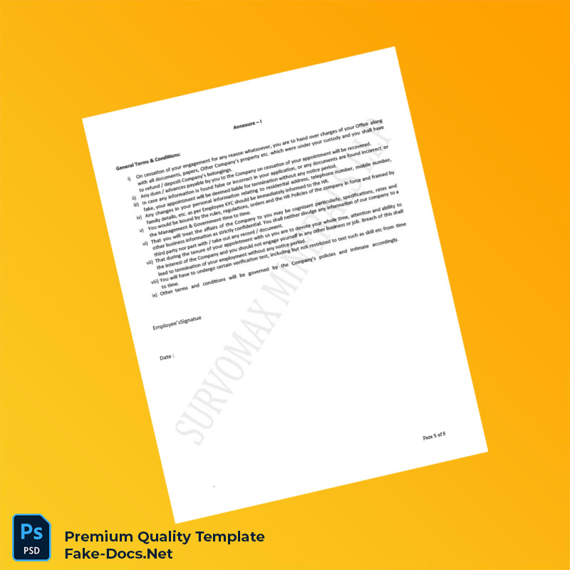 India Survomax Minerals LLP Appointment Letter Template (Word & PDF) 6 page India Survomax Minerals LLP Appointment Letter Template (Word & PDF) 6 page