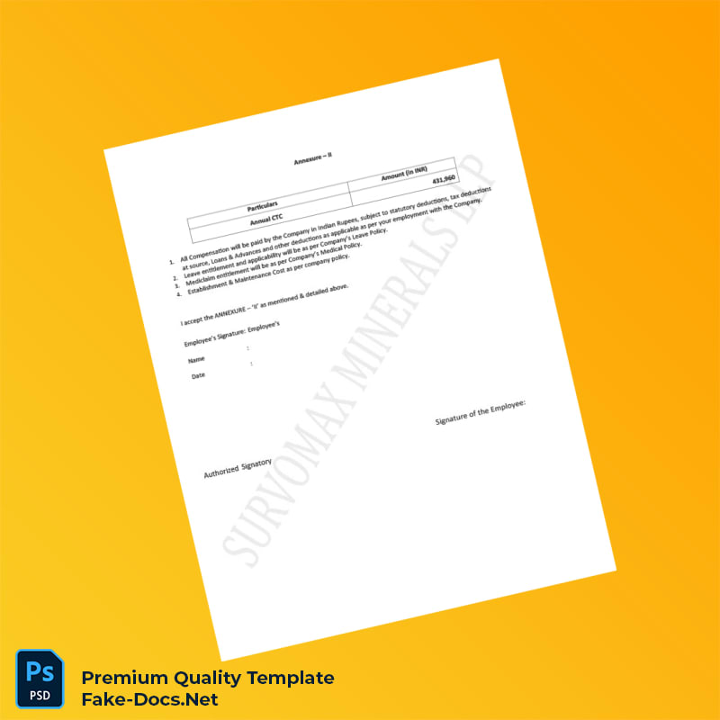 India Survomax Minerals LLP Appointment Letter Template (Word & PDF) 6 page India Survomax Minerals LLP Appointment Letter Template (Word & PDF) 6 page