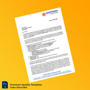 India Suryoday Small Finance Bank Employment Verification Letter Template (Word & PDF) 3 page