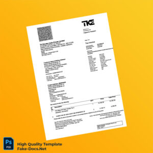 India TK Elevator India Private Limited Tax Invoice Template in Word and PDF formats 3 page