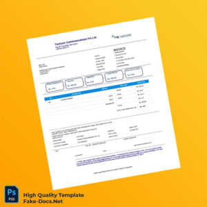 India Tachyon Communications Pvt Ltd Invoice Template in Word and PDF formats India Tachyon Communications Pvt Ltd Invoice Template in Word and PDF formats