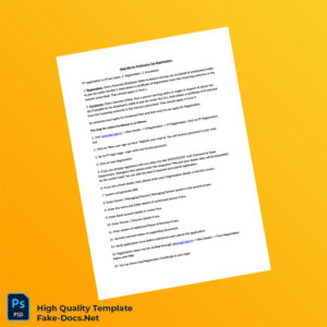 India Tax Authority Editable Business Registration Certificate Template in Word and PDF formats 2 page