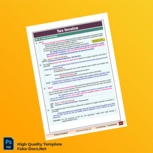 India Tax Invoice Template in Word and PDF formats 4 page