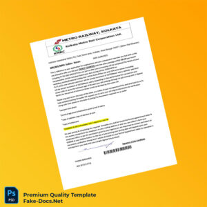 India Ticket Counter Employment Verification Letter Template (Word & PDF)