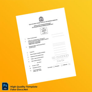 India Travancore-Cochin Council for Modern Medicine Editable Registration Certificate Template in Word and PDF formats 4 page