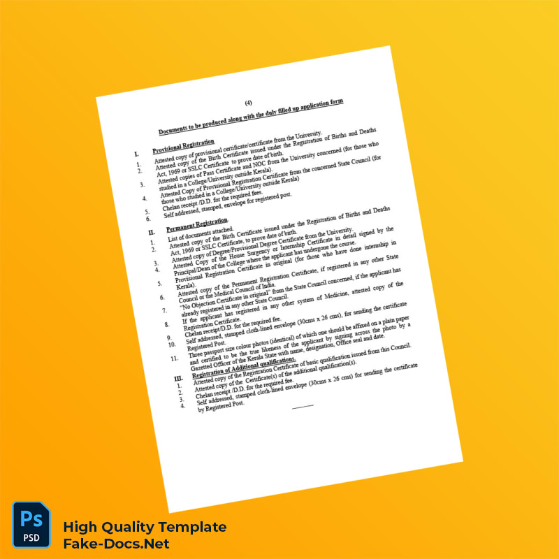 India Travancore-Cochin Council for Modern Medicine Editable Registration Certificate Template in Word and PDF formats 4 page India Travancore-Cochin Council for Modern Medicine Editable Registration Certificate Template in Word and PDF formats 4 page