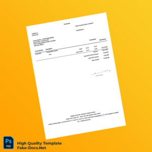 India Uber Invoice Template in Word and PDF formats