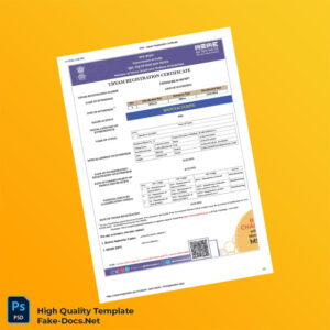 India Udyam Registration Certificate Template in Word and PDF formats 3 page