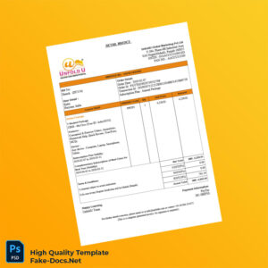 India UnfoldU Global Marketing PVT LTD Invoice Template in Word and PDF formats