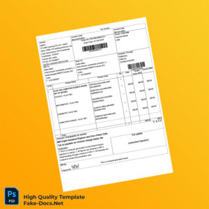 India Unknown Invoice Template in Word and PDF formats