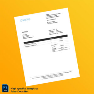 India UnoStop Invoice Template in Word and PDF formats
