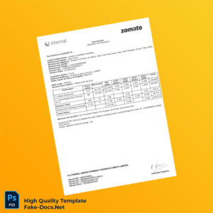India Vinod Chandra Sharma Tax Invoice Template in Word and PDF formats 2 page
