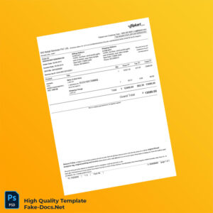 India WS Retail Services Pvt LTD Tax Invoice Template in Word and PDF formats