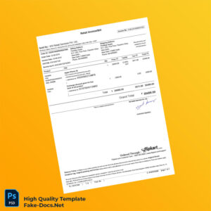 India WS Retail Services Pvt Ltd Invoice Template in Word and PDF formats