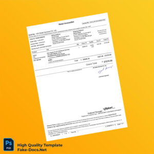 India WS Retail Services Pvt Ltd Invoice Template in Word and PDF formats 2 page