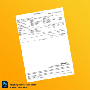 India WS Retail Services Pvt Ltd Retail Invoice Template in Word and PDF formats