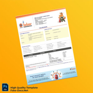 India Wallia Agency Tax Invoice Template in Word and PDF formats 2 page