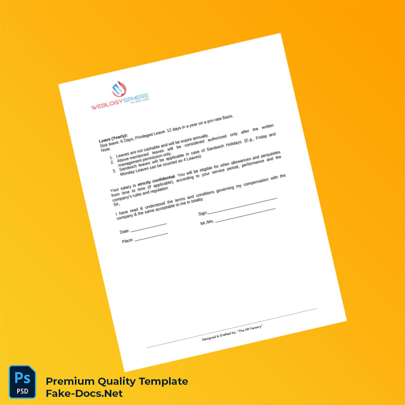 India WeblogySphere Employment Verification Letter Template (Word & PDF) 5 page India WeblogySphere Employment Verification Letter Template (Word & PDF) 5 page