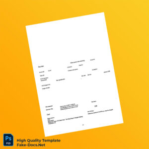India XYZ Invoice Template in Word and PDF formats