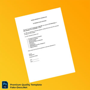 India XYZ Marketing Employment Verification Letter Template (Word & PDF)