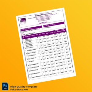 India Xcellent Tech Solutions GST Invoice Template in Word and PDF formats 2 page