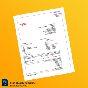 India Yatra Online Limited Invoice Template in Word and PDF formats 2 page