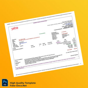 India Yatra Online Private Limited Tax Invoice Template in Word and PDF formats