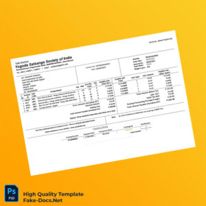 India Yogoda Satsanga Society of India Invoice Template in Word and PDF formats