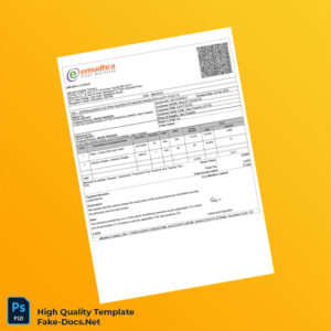 India eMudhra Limited Tax Invoice Template in Word and PDF formats