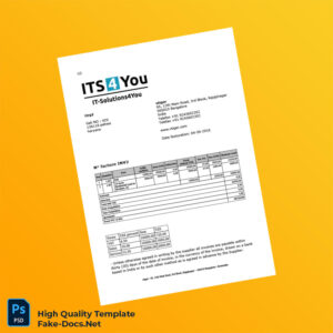 India vtiger Invoice Template in Word and PDF formats 2 page