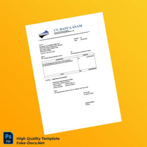 Indonesia CV Banua Anam Invoice Template in Word and PDF formats