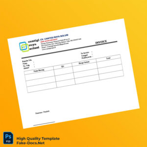 Indonesia CV Cantigi Raya Solusi Invoice Template in Word and PDF formats