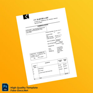 Indonesia CV Kartika Adi Commercial Invoice Template in Word and PDF formats 2 page